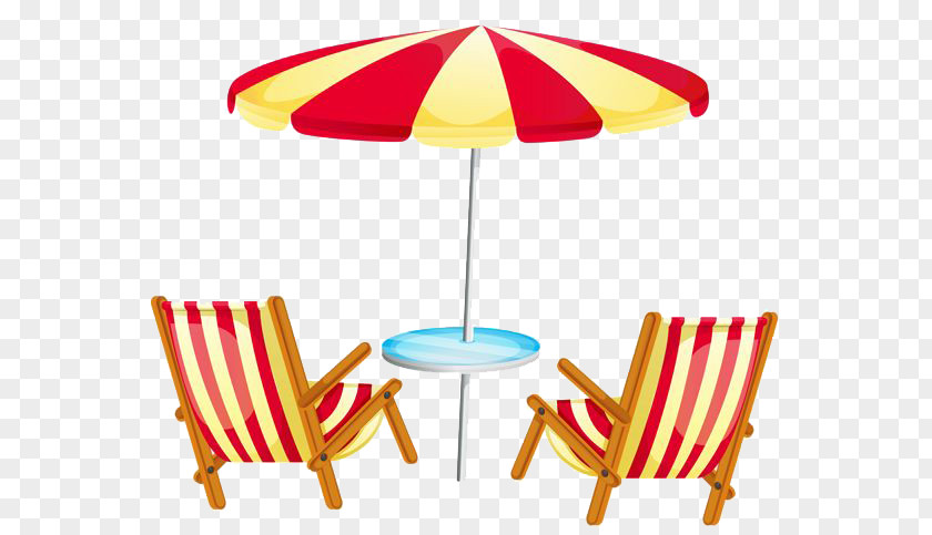 Beach Deckchair Clip Art PNG