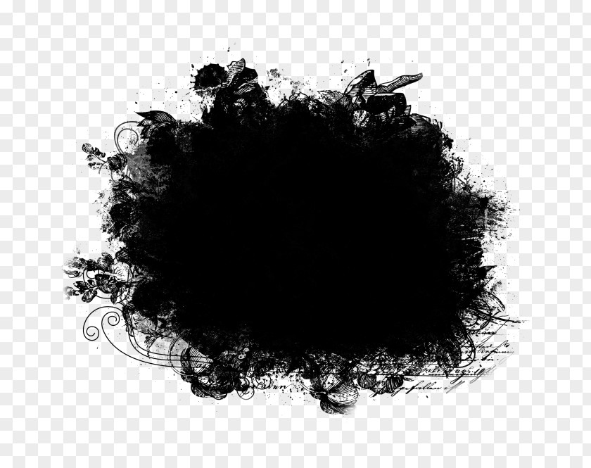 Design Black And White Ink PNG