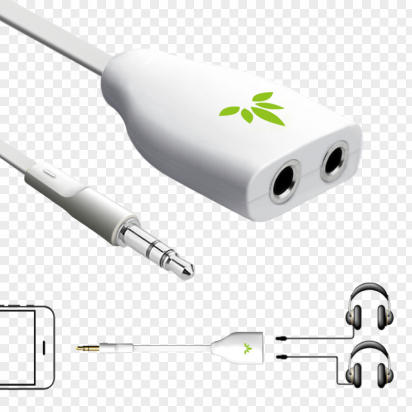 Earphone Splitter Phone Connector Headphones Stereophonic Sound Loudspeaker Dual Headphone Adapter PNG