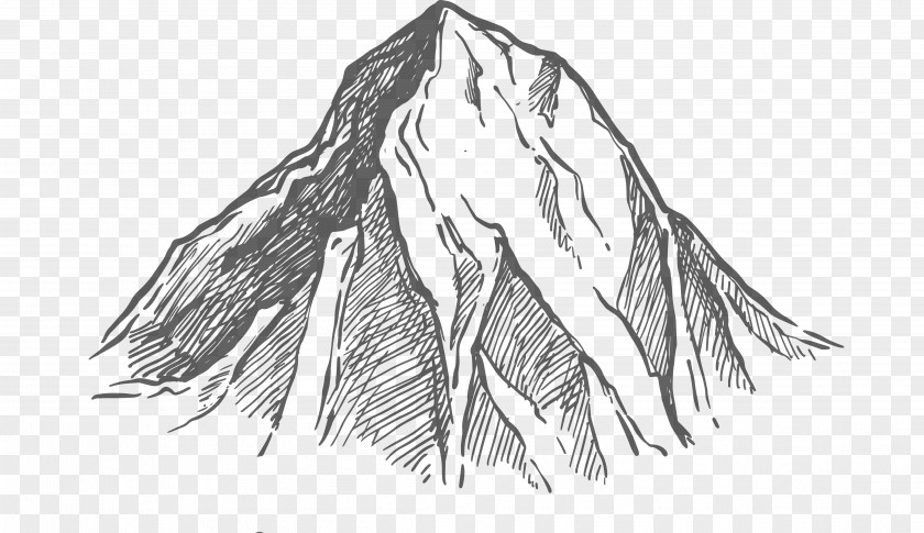 Mountain Monochrome Photography Black And White Drawing PNG