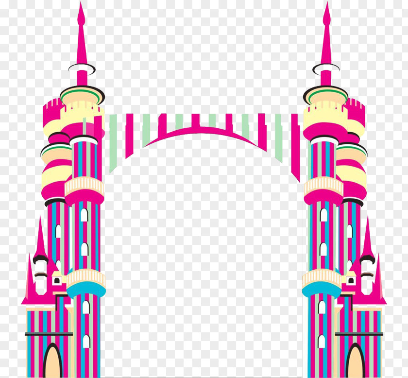 Fairy Tale Gate Castle Clip Art PNG