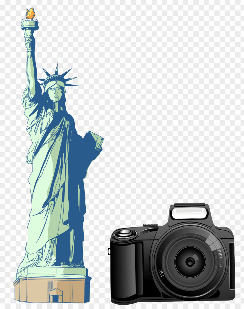 Vector Camera Statue Of Liberty Drawing Clip Art PNG