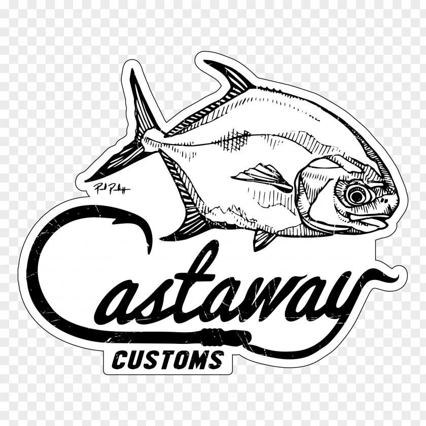 Castaway Customs Decal Logo Boat Skiff PNG