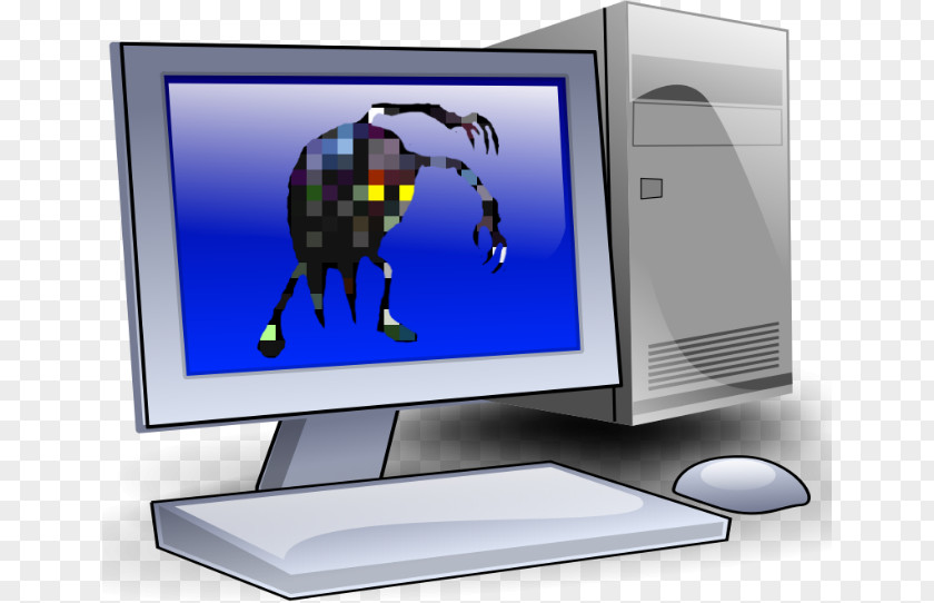 Ledbacklit Lcd Display Computer Component Mouse Cartoon PNG