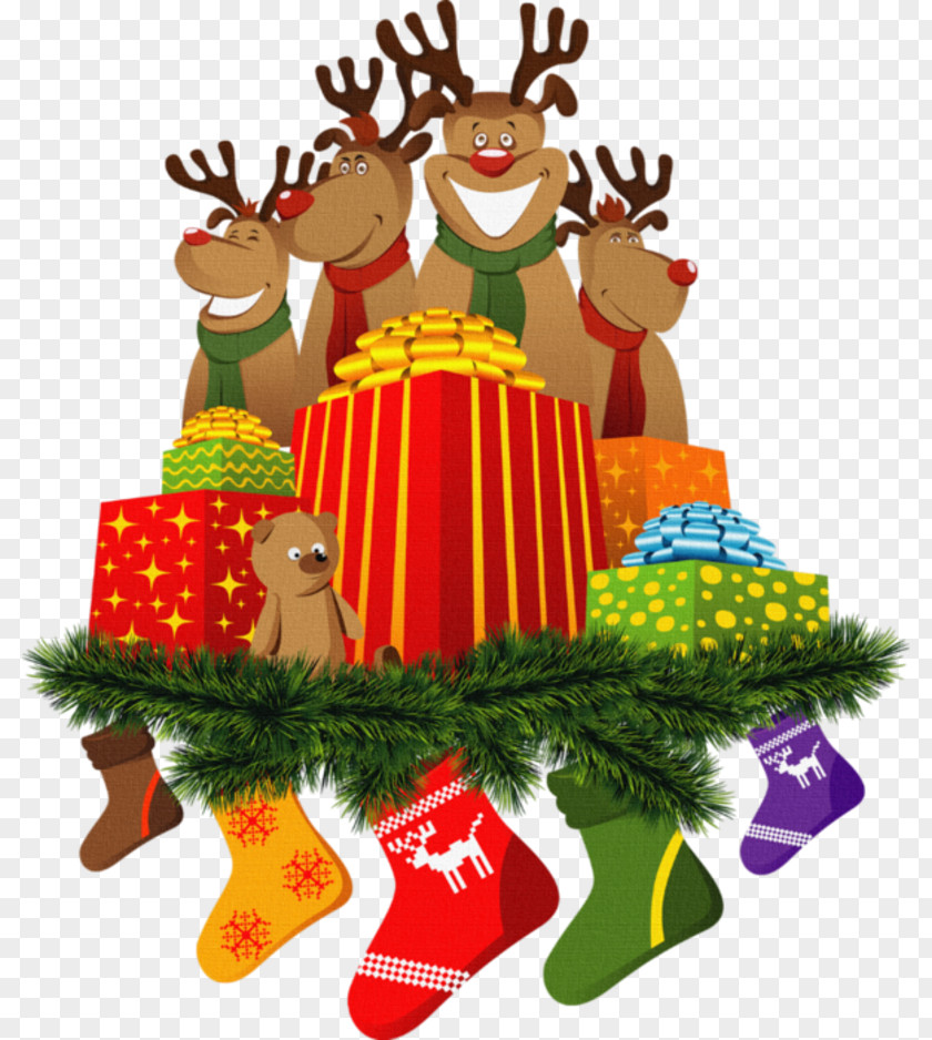 Reindeer Christmas Stockings Rudolph Ornament PNG