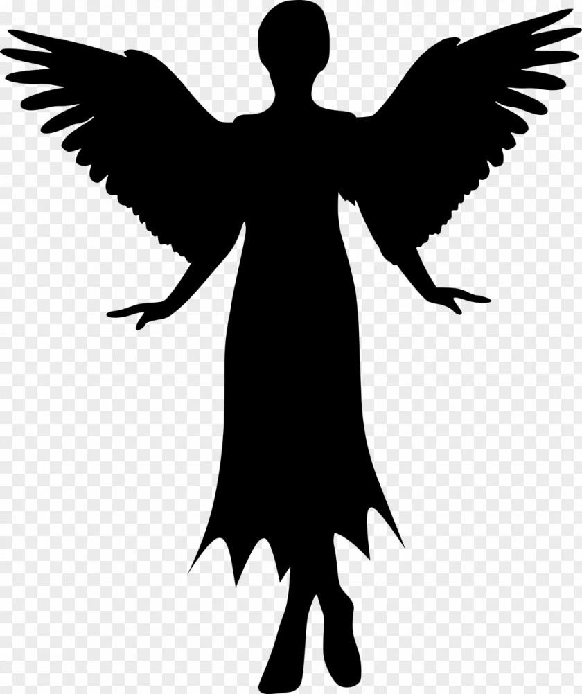 Angel Silhouette White Vector Graphics Clip Art Image PNG