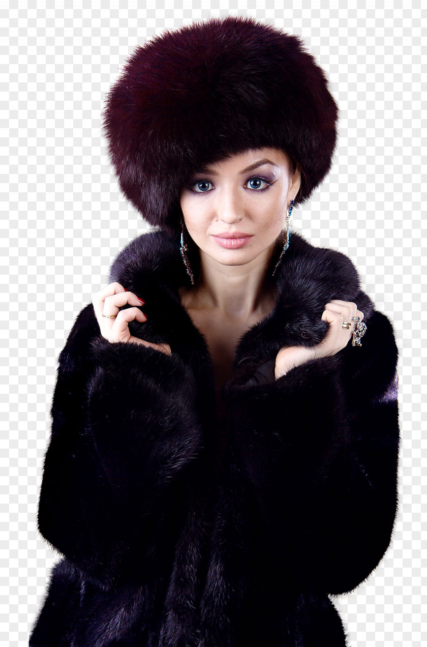 Beautiful Woman In Winter Clothes Fur Clothing PNG