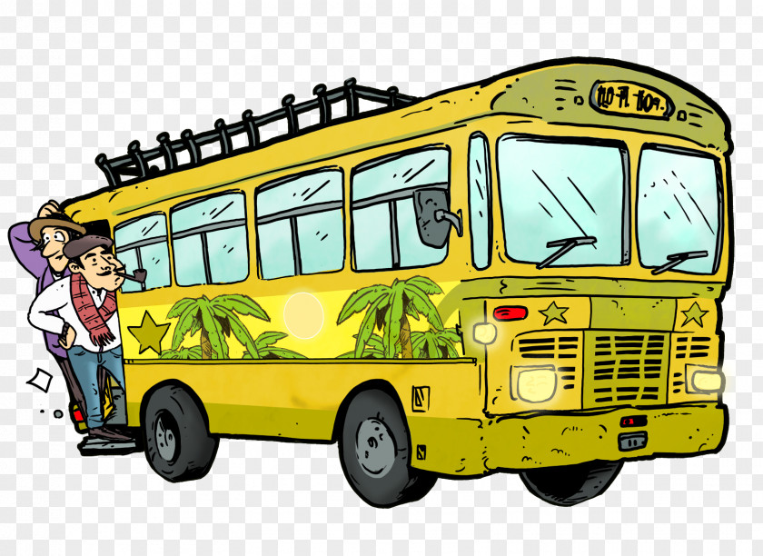 Cartoon Bus Graphic Design Model Sheet PNG