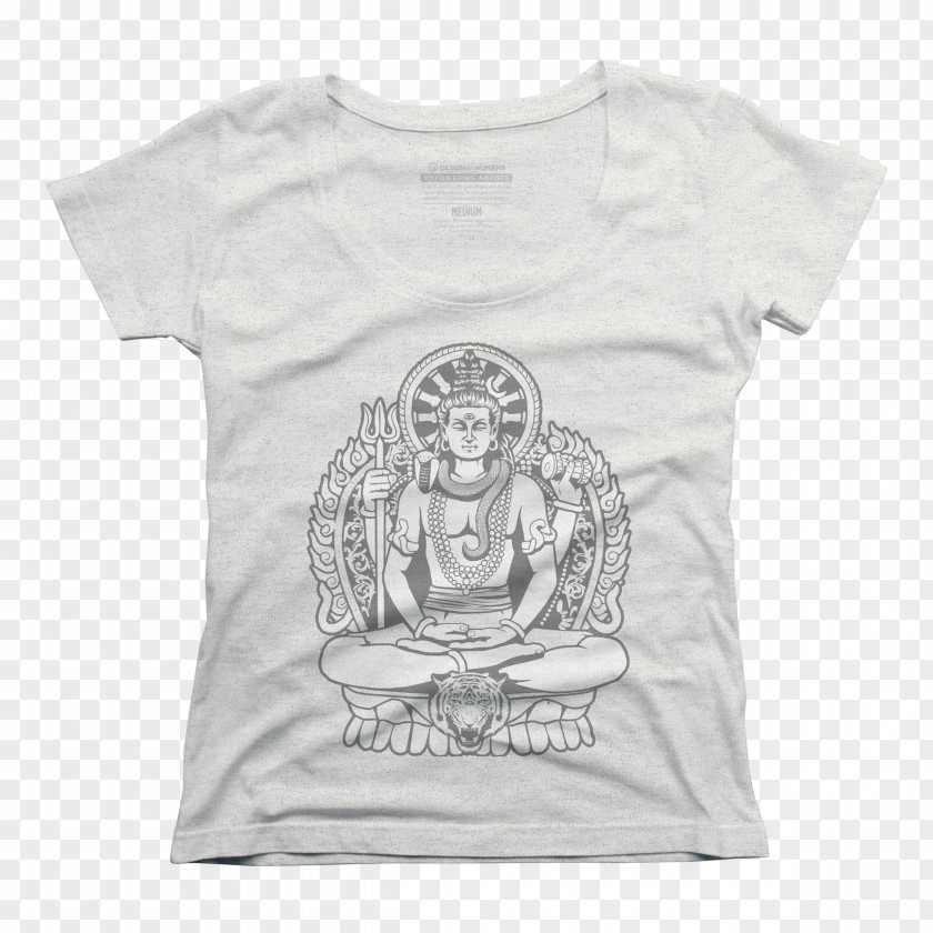 Little Girls Worship To Lord Shiva Long-sleeved T-shirt Crew Neck PNG