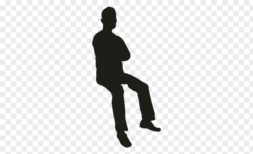 Silhouette Sitting Manspreading PNG