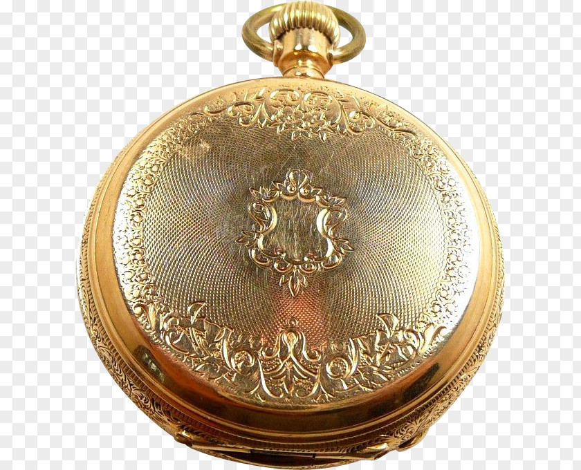 Gold Colored Pocket Watch Locket PNG