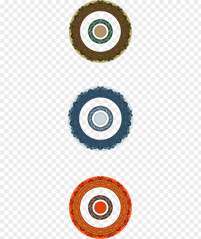 Vector Painted Retro Ring Circle Vecteur PNG