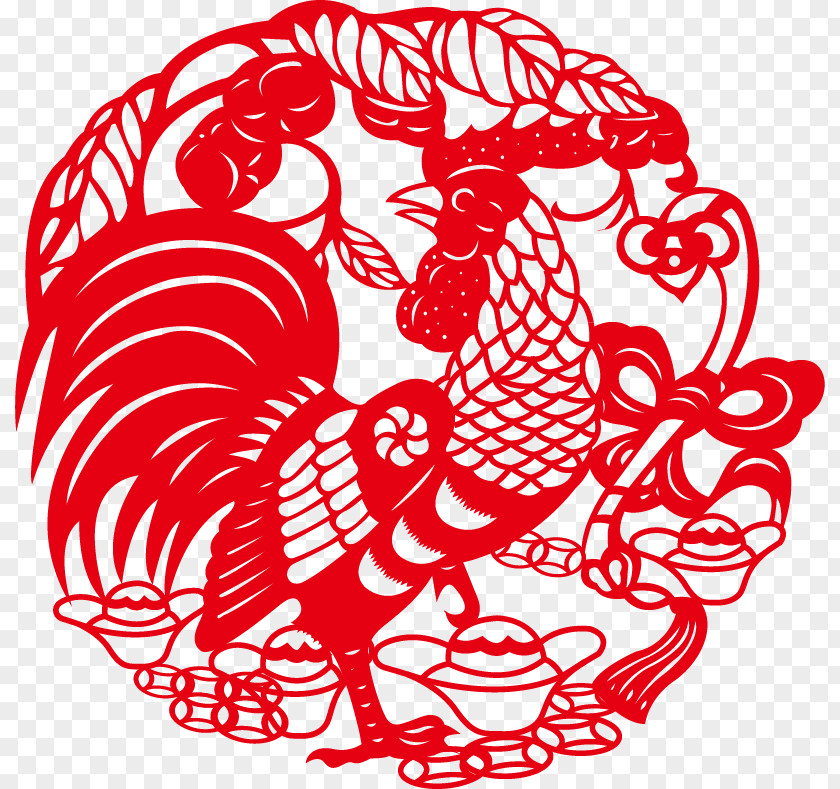 Cock New Year Vector Material Rooster Chinese Zodiac Lunar PNG