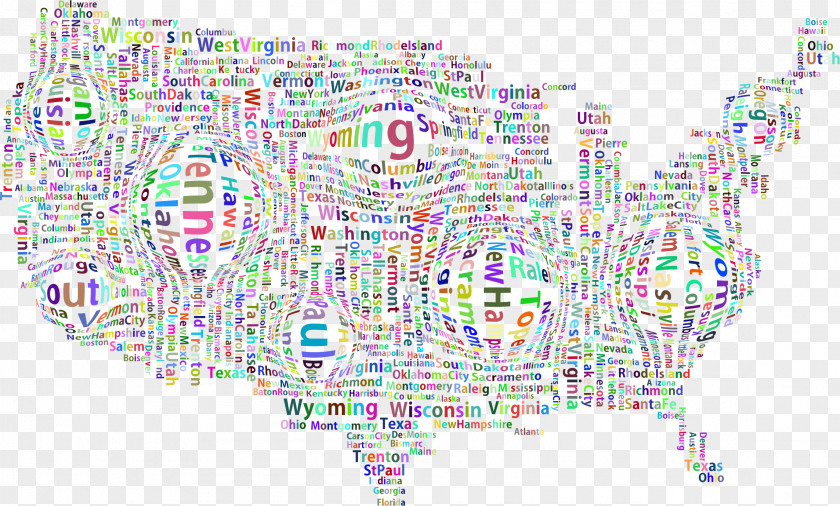 Distort United States Blank Map U.S. State Word PNG