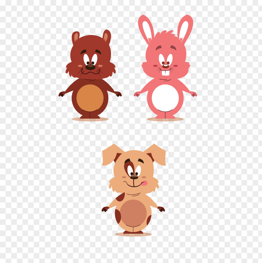 Vector Pink Pig Rabbit Animals Squirrel Cartoon Animal PNG