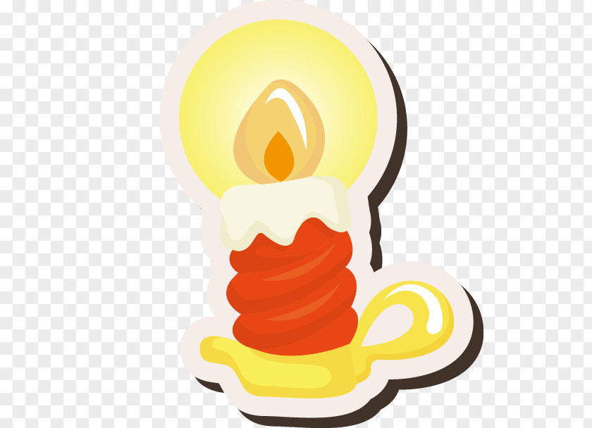 Yellow Painted Red Candle Pattern Light Clip Art PNG