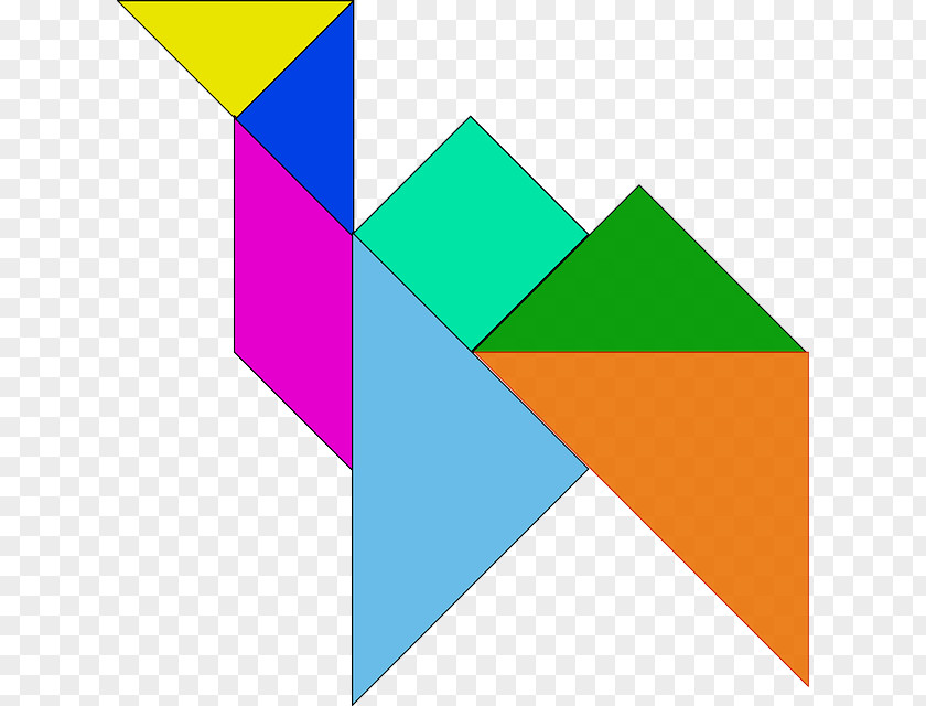 Color Origami Tangram Puzzle Clip Art PNG