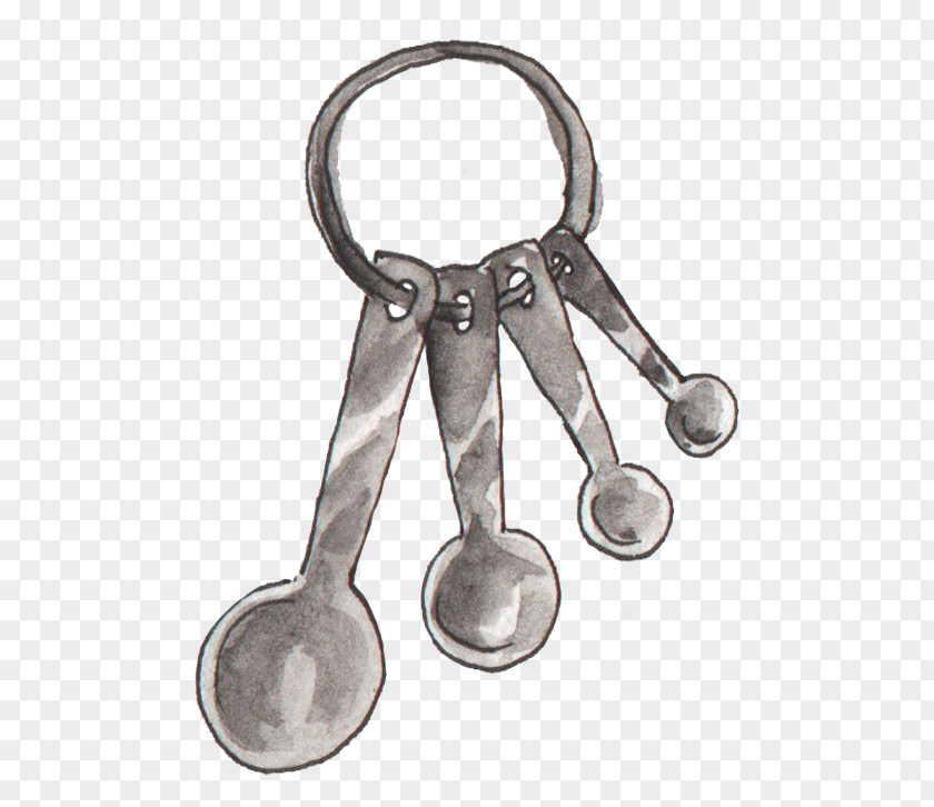 Hand-painted Key Ring Spoon Keychain PNG