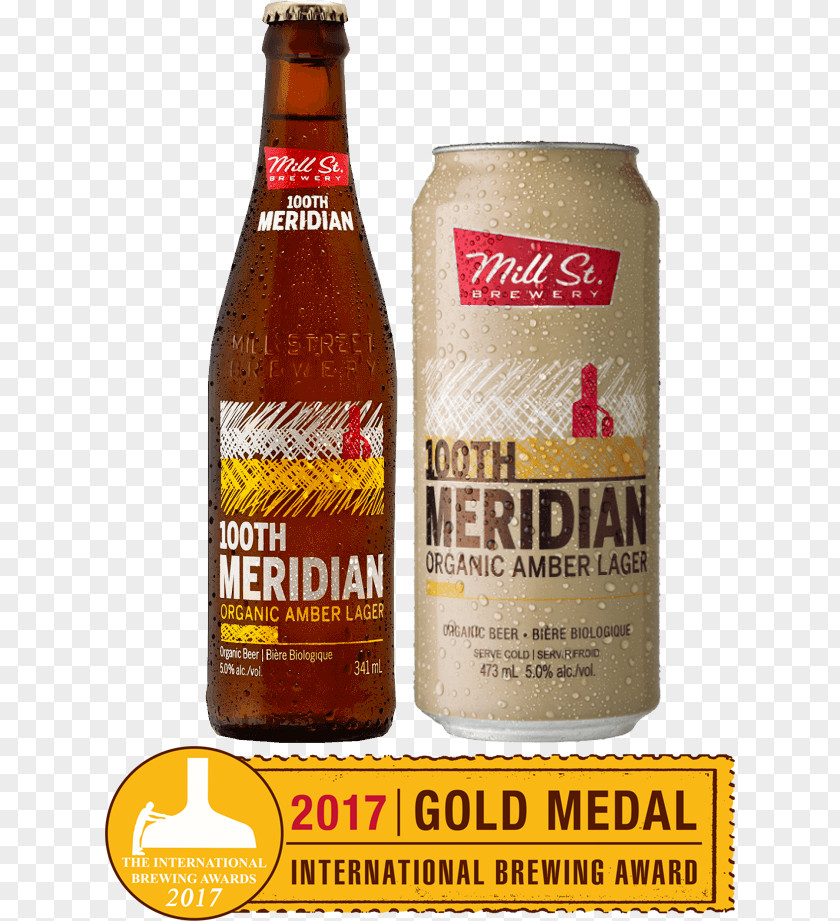 Beer Bottle Mill Street Brewery 100th Meridian West Lager PNG