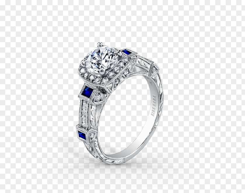 Sapphire Wedding Ring Diamond Engagement PNG