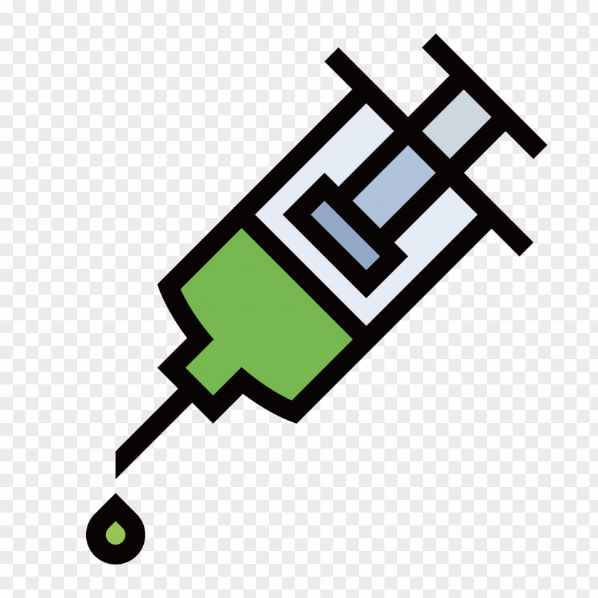 Green Needle Tube Syringe Icon PNG