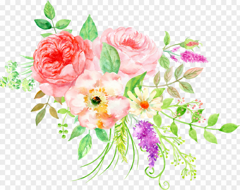 Peony Flower Bouquet Watercolor Painting Floral Design Clip Art PNG