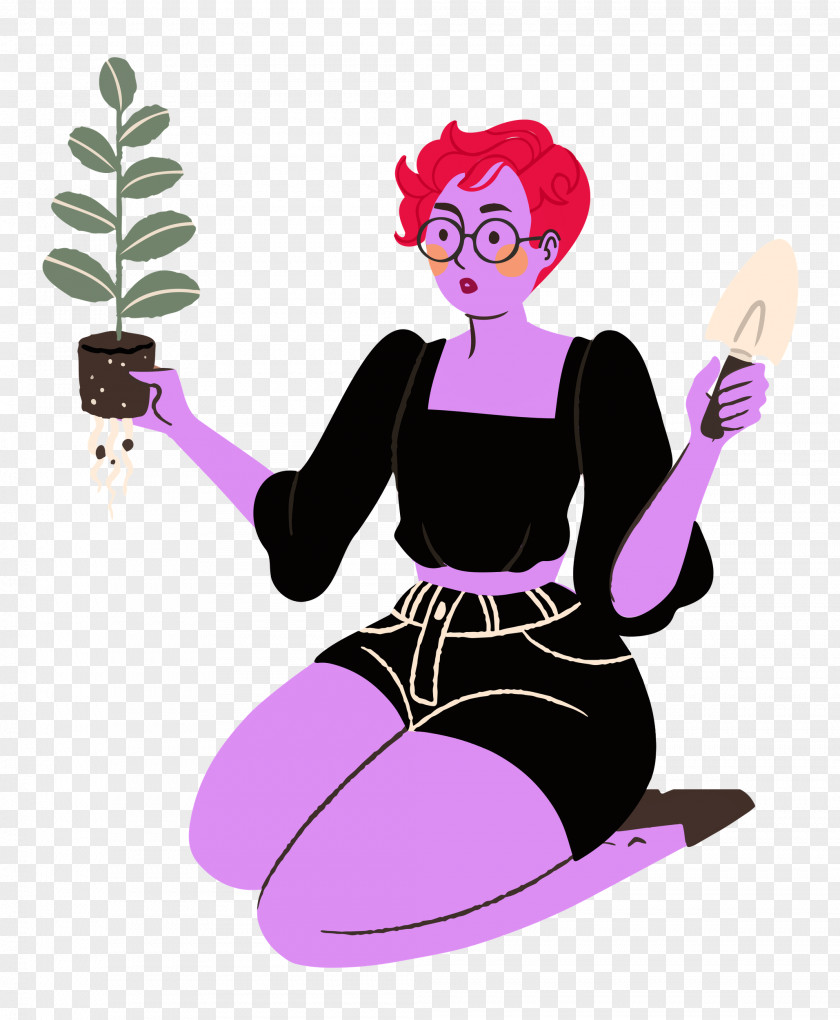 Planting Woman Garden PNG