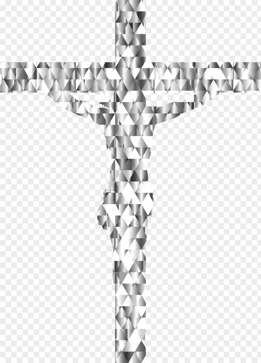 Triangle Crucifix Cross Diamond Gemstone Facet PNG
