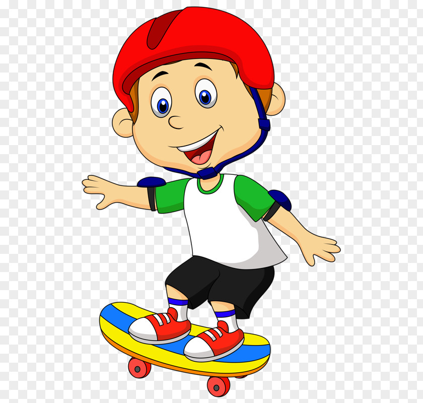 Skating Boy Cartoon Sport Illustration PNG