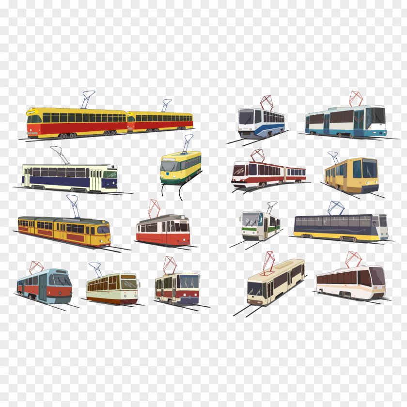 Train And Tram Vector Material Rail Transport Rapid Transit PNG