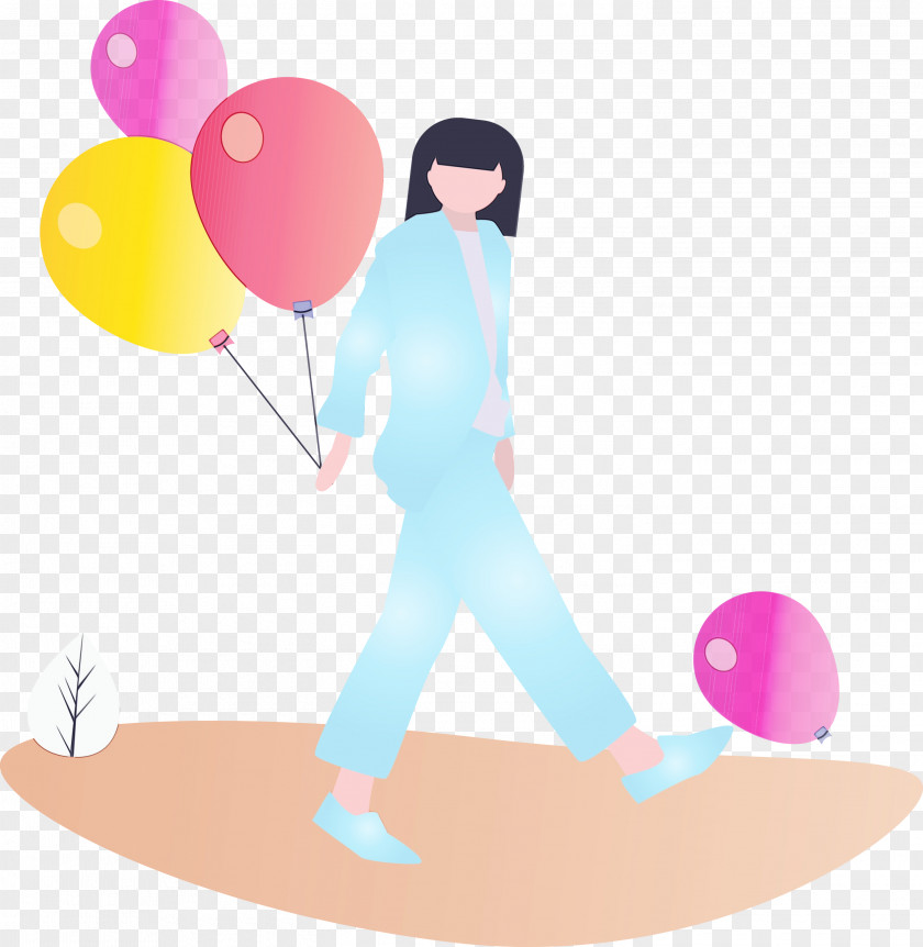 Cartoon Pink Balloon PNG