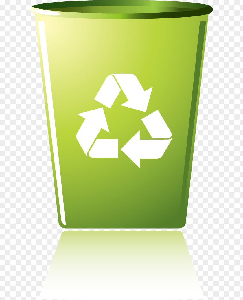 Vector Green Design Creative Trash Can Icon Recycling Symbol Bin Waste Container PNG