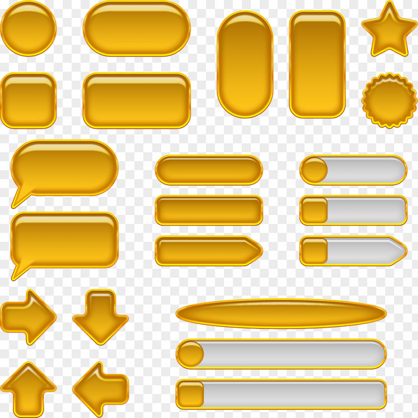 Vector Yellow Button PNG