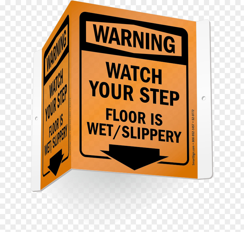 Wet-floor SmartSign Brand Eyewash Warning Sign PNG