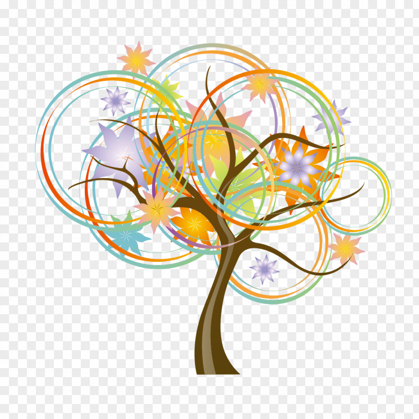 Colorful Creative Tree Art Silhouette Clip PNG