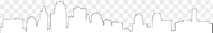 City Skyline White Line PNG