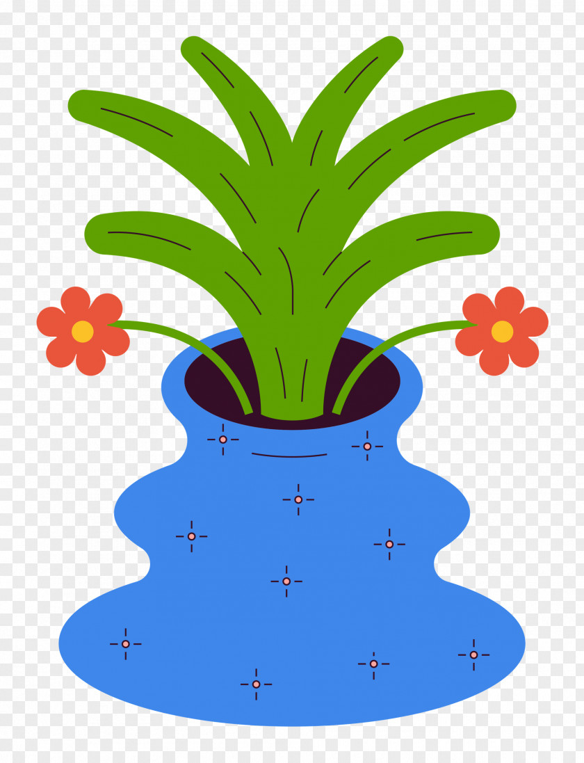 Leaf Plant Stem Flower Cartoon Flowerpot PNG