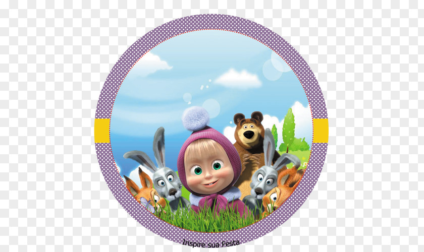 Masha And The Bear Paper Party Convite PNG