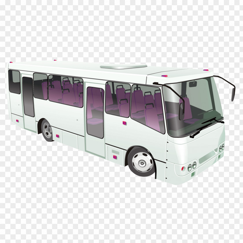Vector White Bus Car Coach Illustration PNG