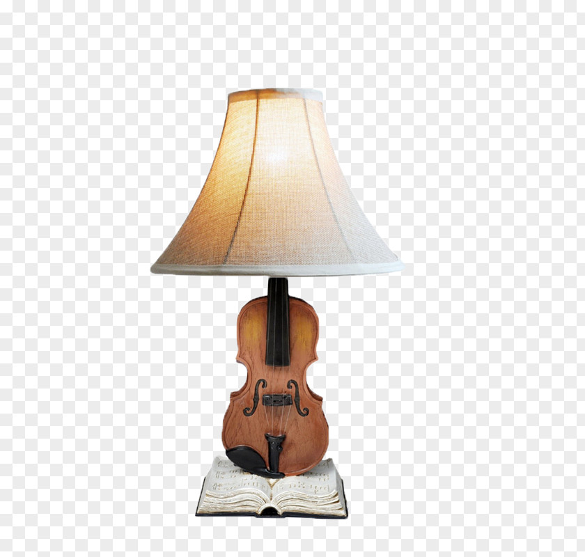 Violin Lamp Table Lighting Electric Light Desk Living Room PNG