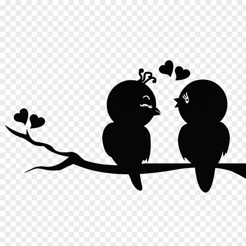Amour Bird Wall Decal Sticker PNG