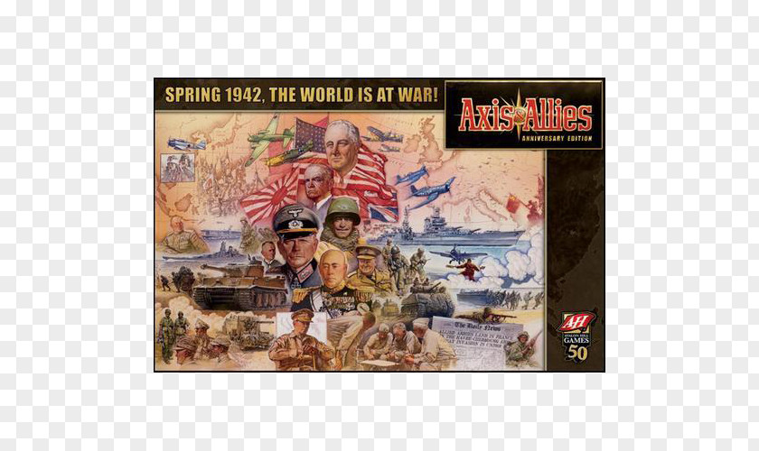 Axis Allies Wizards Of The Coast & WWII 1942 Board Game Avalon Hill War PNG