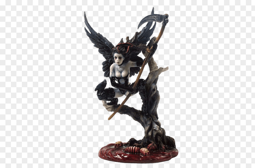 DARK TREE Figurine Death Statue Gothic Art Female PNG