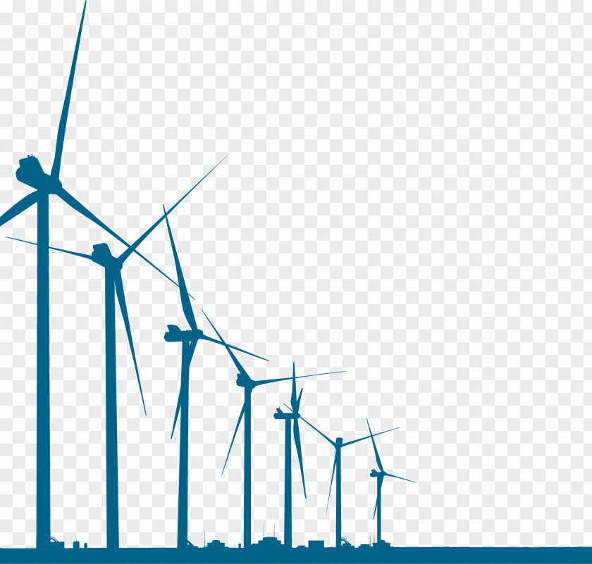 Vector Wind Turbines Farm Power Turbine Electricity Generation PNG