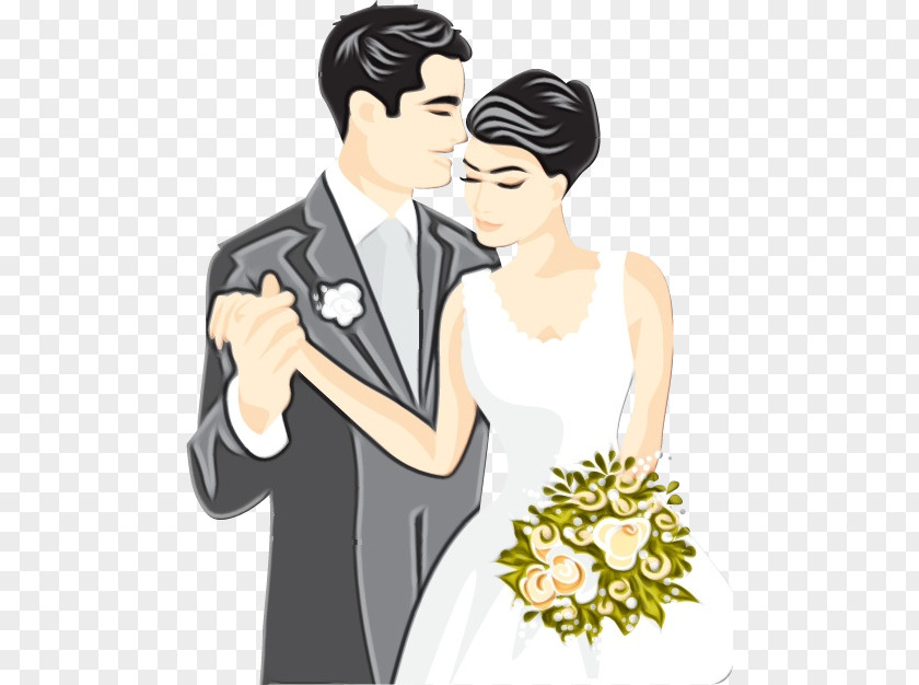 Black Hair Suit Bridegroom Wedding Marriage Gown PNG