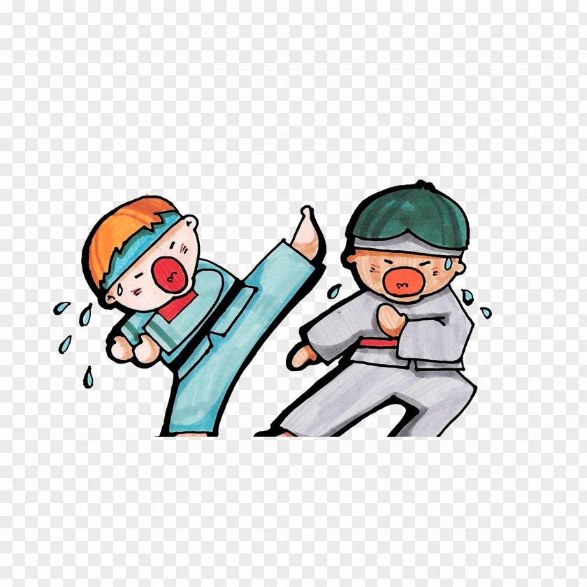 Fight Sweating Cartoon Taekwondo PNG