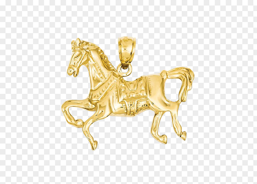 Gold 14k Horse Pendant 01504 PNG