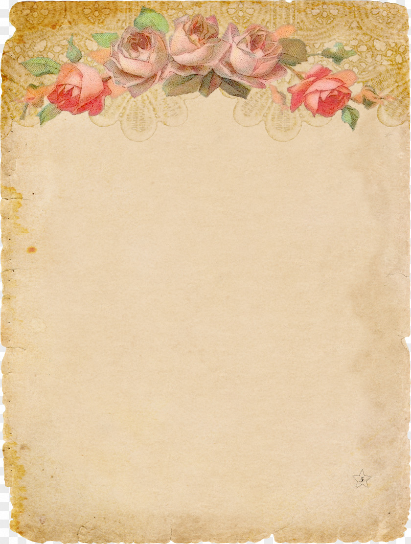 Roses Decorate Vintage Stationery Paper Wedding Invitation Letter PNG