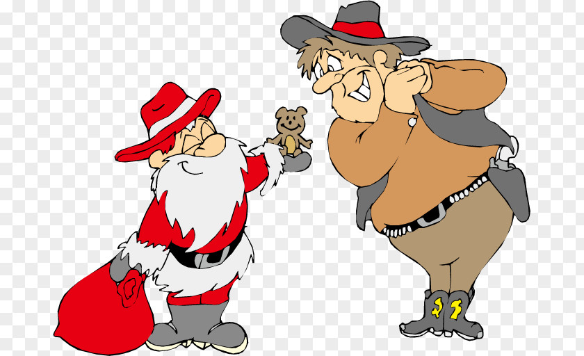 Santa Gifts Claus Christmas Cowboy Clip Art PNG