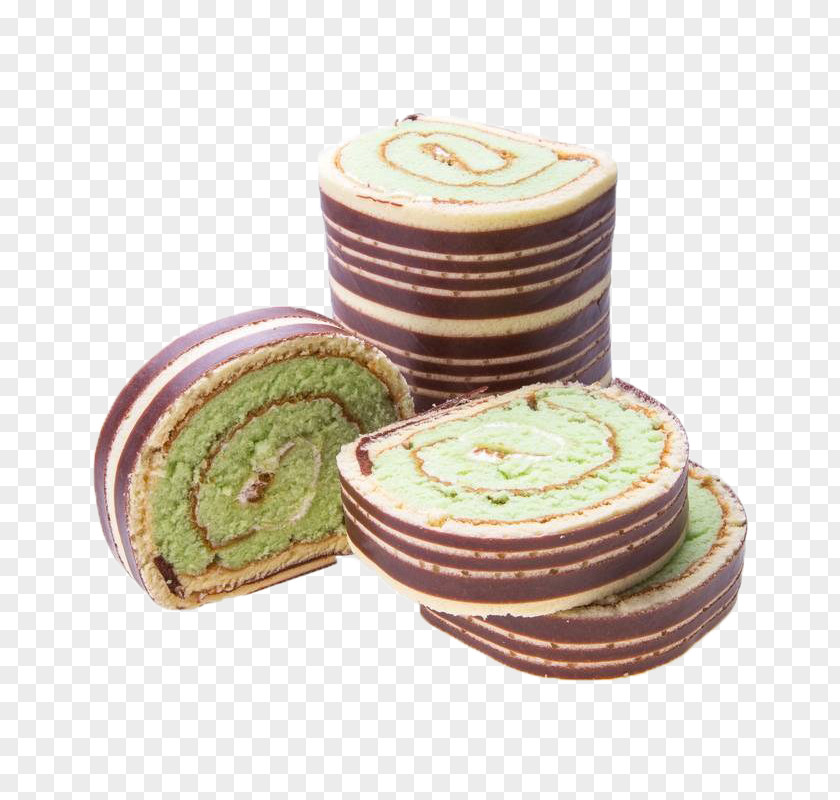 A Bunch Of Chopped Green Tea Cake Teacake Matcha Swiss Roll Bakery PNG